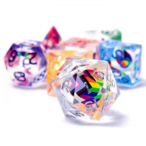 Progress Pride Dice Set: Dungeons & Dragons by Sirius Dice