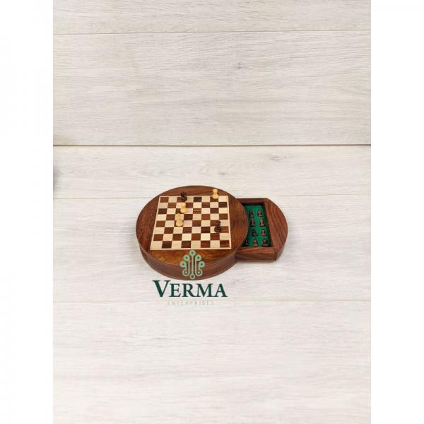 CHESS SET ROUND M/G 7"