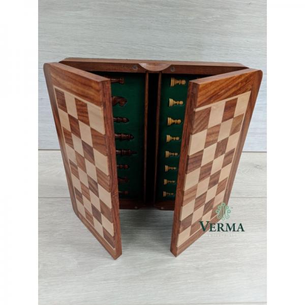 CHESS SET TOP OPEN M/G 10"