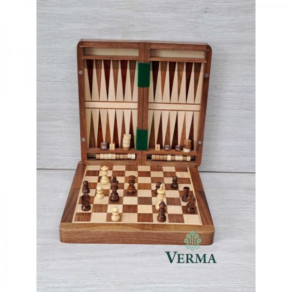 CHESS & BACKGAMMON SET 10X5" M/G