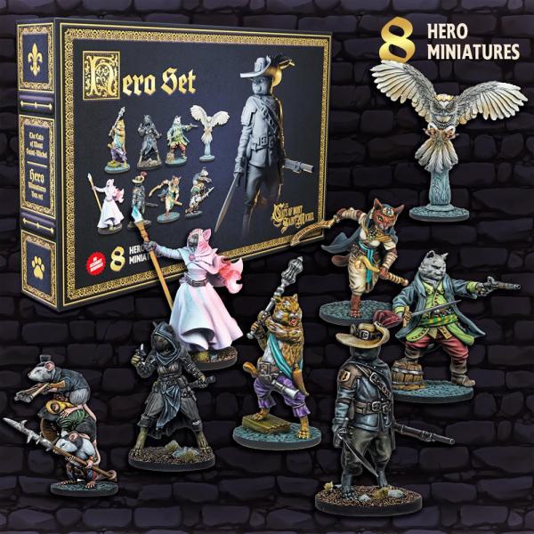 The Cats of Mont Saint Michel Hero Miniatures Set