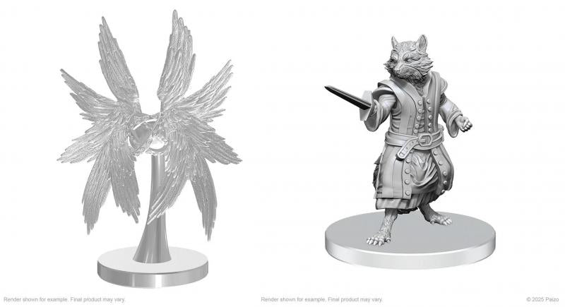 Procyal (Raccoon Agathion) & Zoaem (Ring Archon): Pathfinder Battles Deep Cuts Unpainted Miniatures [Pre-order]