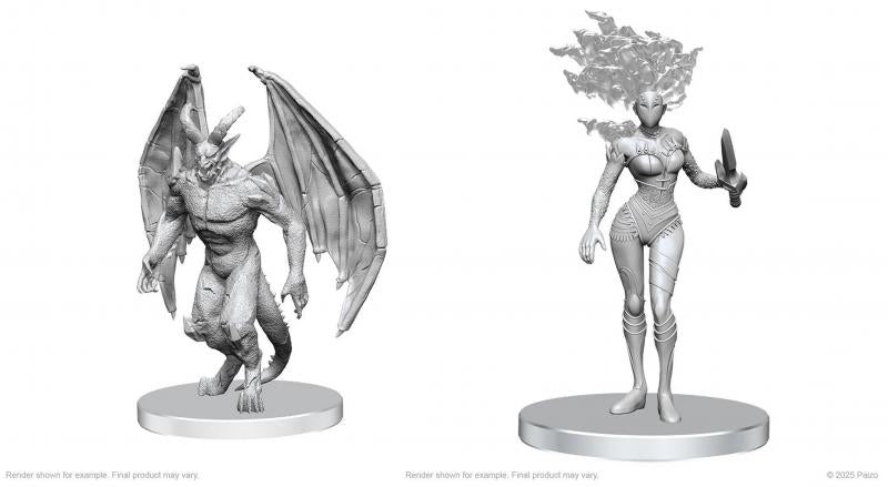 Gargoyle & Shae: Pathfinder Battles Deep Cuts Unpainted Miniatures