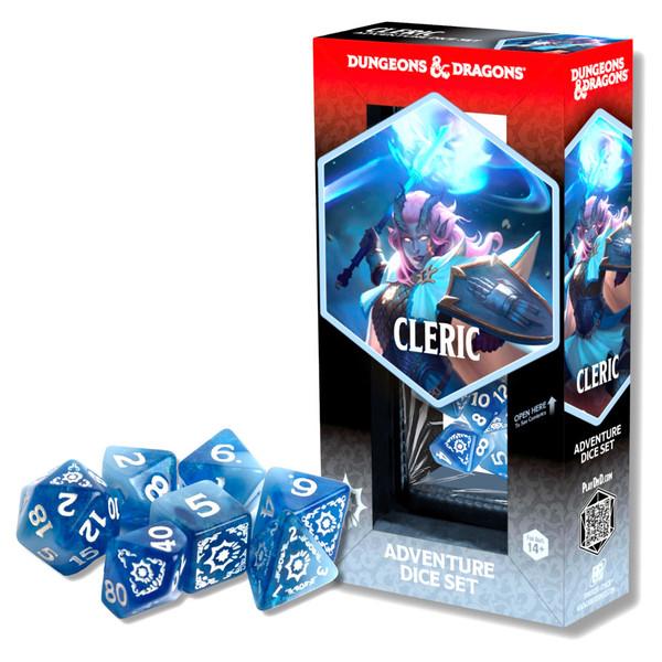 Adventure Dice Set - Cleric (White, Blue): Dungeons & Dragons