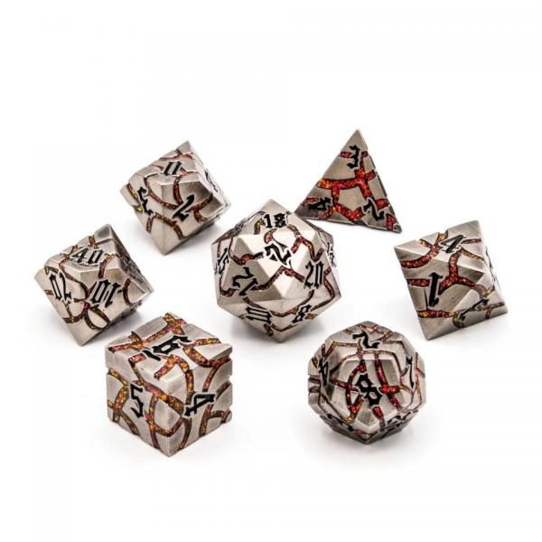 Infernal Steel | Solid Metal Dice | 7-Polyhedral Set