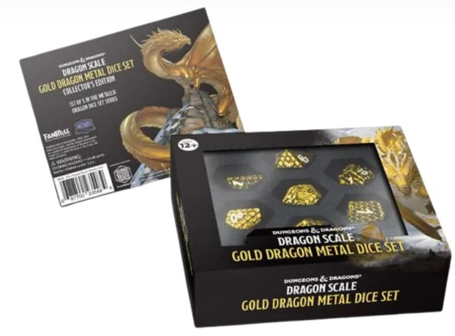 Gold: D&D Dragon Scale Metal Dice Set [Pre-order]