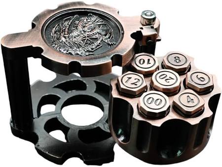 Hexchamber | Bullet Dice set and Revolver Holder | Copper