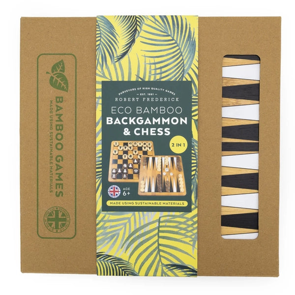 Bamboo Backgammon & Chess Double Set