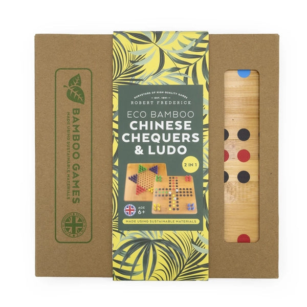 Bamboo Chinese Chequers & Ludo Double Set