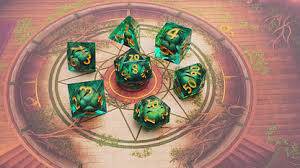 Eye of Envy | Moving Eye Liquid Core Dice | 7- Polyhedral Set