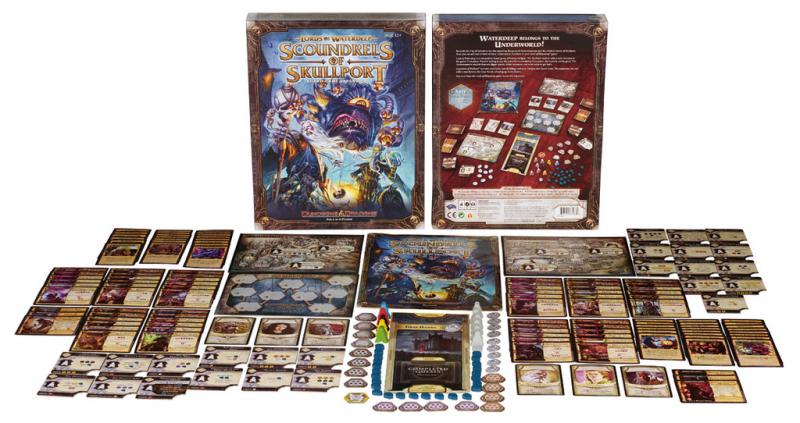 Lords of Waterdeep: Scoundrels of Skullport box cantents game components