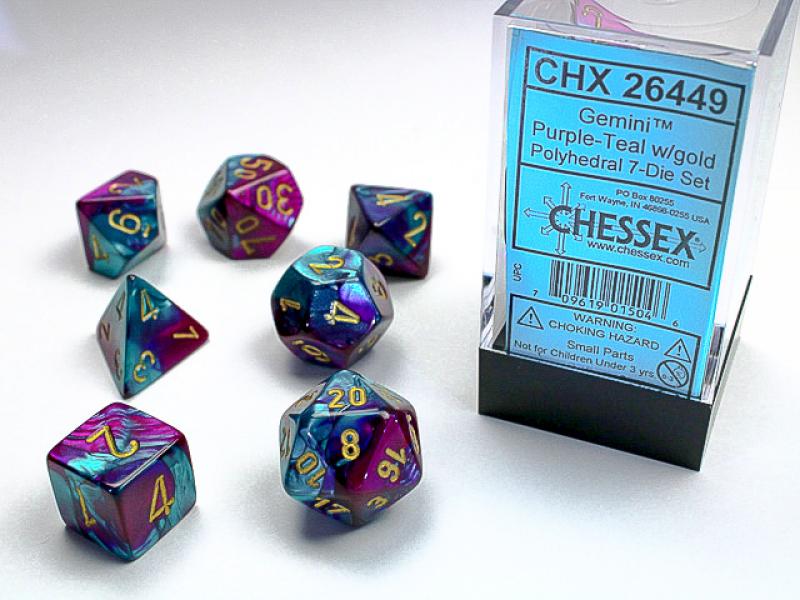 Poly Dice Set (7): Purple teal