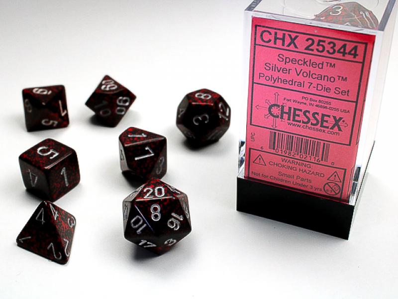 Poly Dice Set (7): Silver Volcano