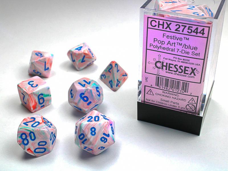 Poly Dice Set (7): Pop Art /blue