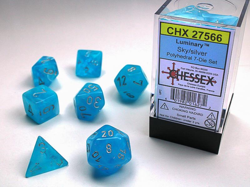 Poly Dice Set (7): Luminary Sky /Silver