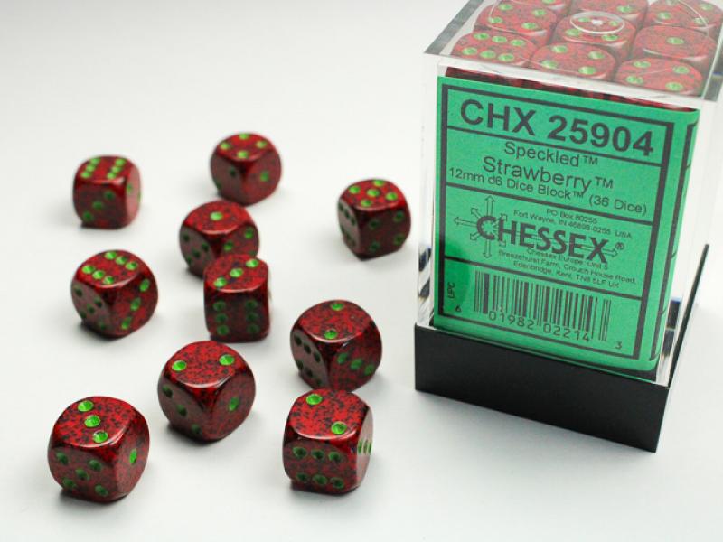 12mm D6 Dice Block (36): Strawberry