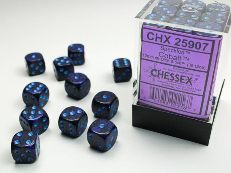 12mm D6 Dice Block (36): Cobalt