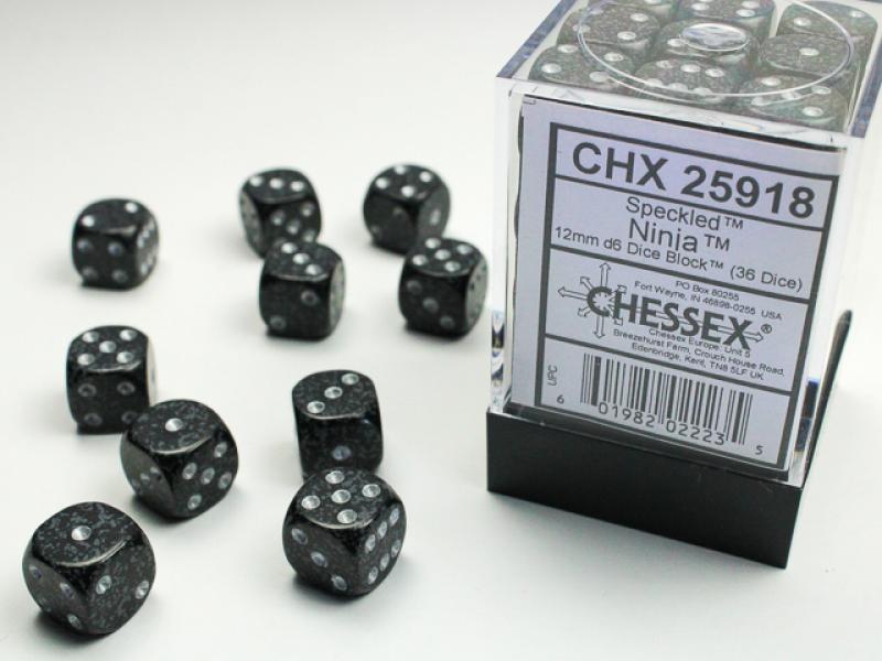 12mm D6 Dice Block (36): Ninja