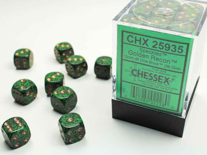 12mm D6 Dice Block (36): Golden Recon