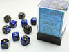 12mm D6 Dice Block (36): Gemini Black-Blue/Gold