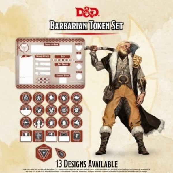 D&D Barbarian Token Set (Player Board & 22 tokens)