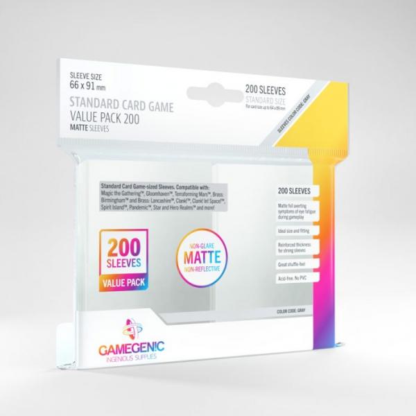 gloomhaven card sleeves size Gamegenic Standard Card Game Value Pack Matte Sleeves- Clear (200ct.) — Rules of Play