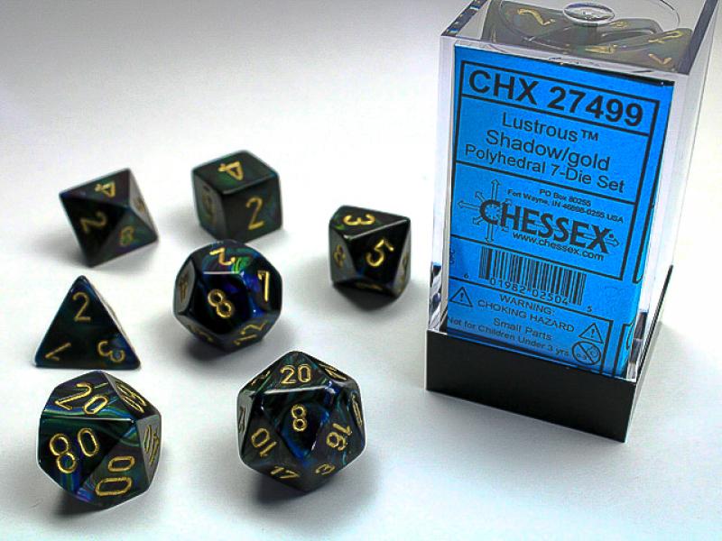 Poly Dice Set (7): Lustrous Shadow/Gold