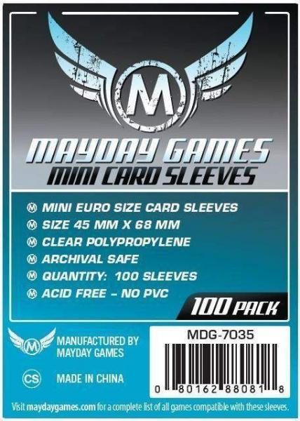 50 x Clear Mini European Card Sleeves 45mm x 68mm (Mayday Premium)