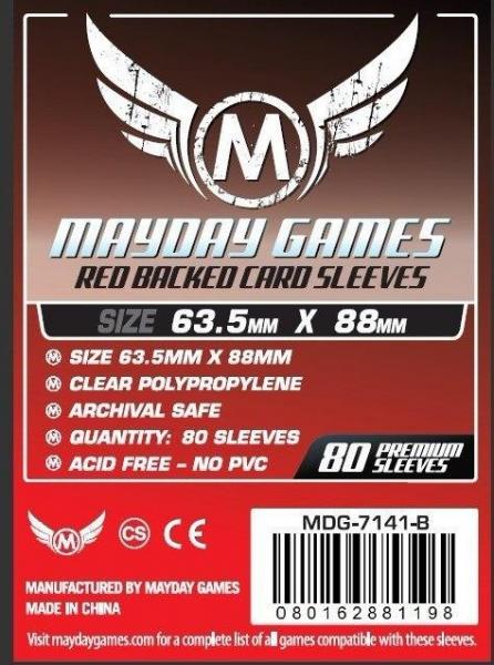80 x Red Card Sleeves 63.5mm x 88mm (Mayday Premium)