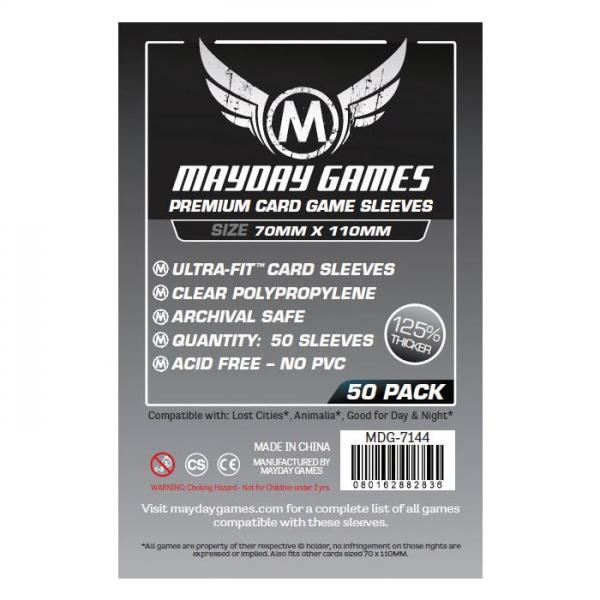 50 x Clear Card Sleeves 70mm x 110mm (Mayday Premium)