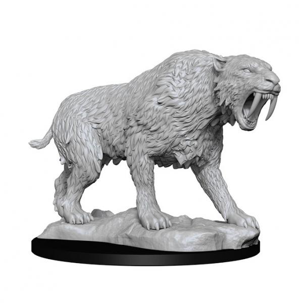 Saber-Toothed Tiger: WizKids Deep Cuts Unpainted Miniatures (W14)