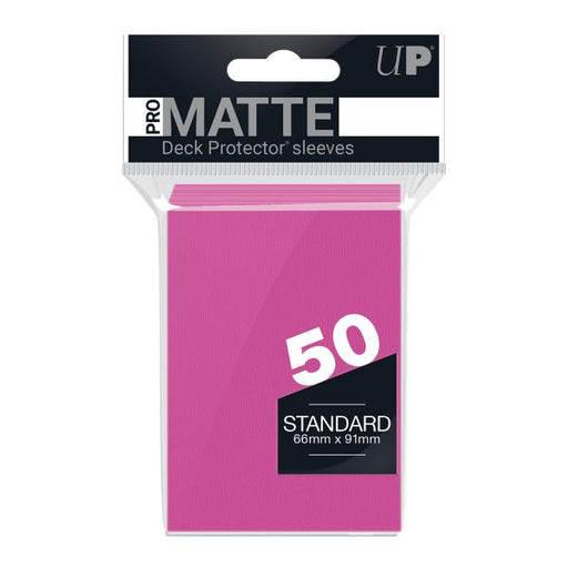 Pro Matte Standard Deck Protectors (50ct) - Bright Pink