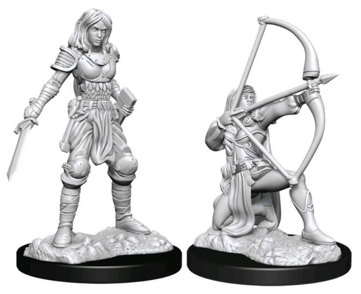 Human Fighter Female: Pathfinder Battles Deepcuts Unpainted Miniatures (W15)