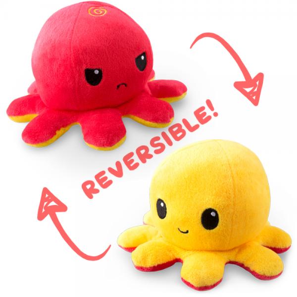 Reversible Octopus Plushie - Red/Yellow
