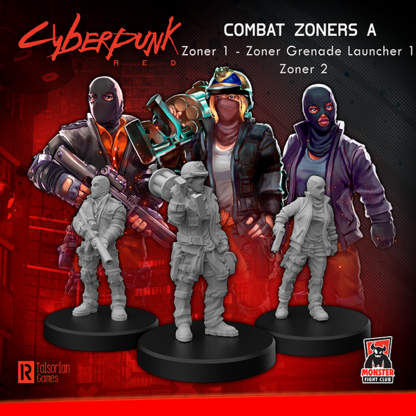 Cyberpunk Red Miniatures: Combat Zoners A