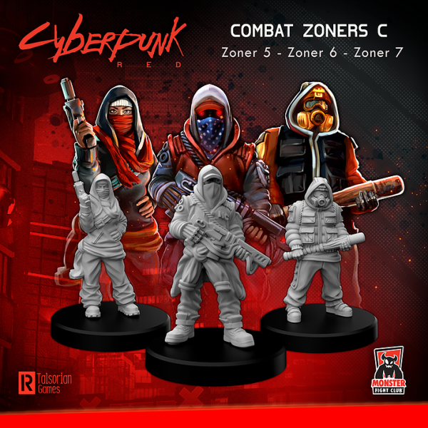 Cyberpunk Red Miniatures: Combat Zoners C