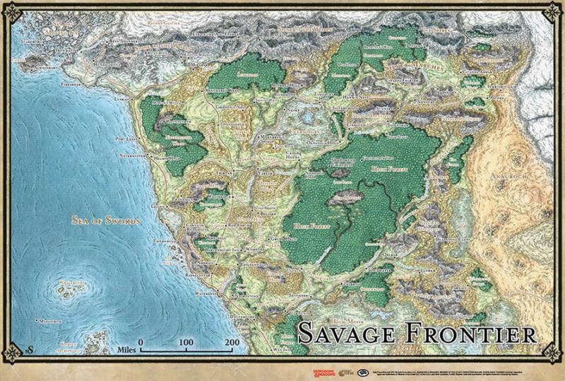 Savage Frontier Map: D&D (21"x31")