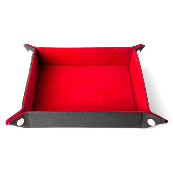 Fold Up Velvet Dice Tray: Red