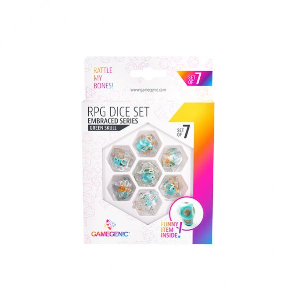 Gamegenic Embraced Series - Green Skull - RPG Dice Set (7pcs) Multicolor