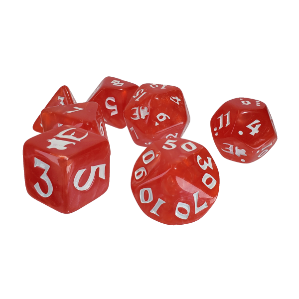 Munchkin Polyhedral Dice Set Red/White