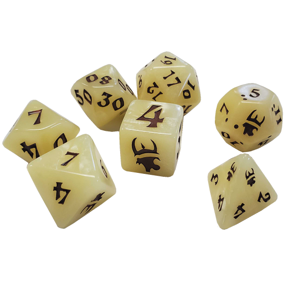 Munchkin Polyhedral Dice Set Tan/Brown