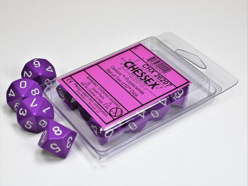D10 Set (10): Opaque Purple/White
