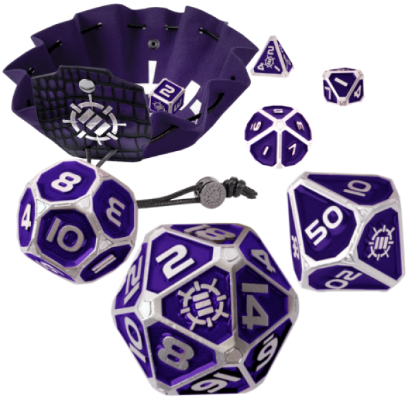 Enhance Tabletop RPGs Collectors Edition 7pc Enamel Dice Set with Drawstring Pouch (Purple) [ Pre-order ]