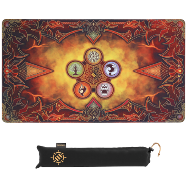 Enhance TCG Playmat with Stitched Edges and Drawstring Pouch (Flames) [ Pre-order ]