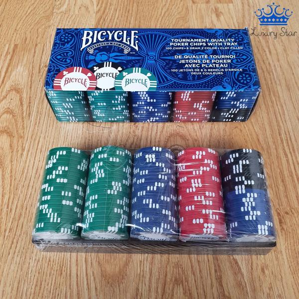 Bicycle Tournament Quality Poker Chips with Tray (100chips 8gram)