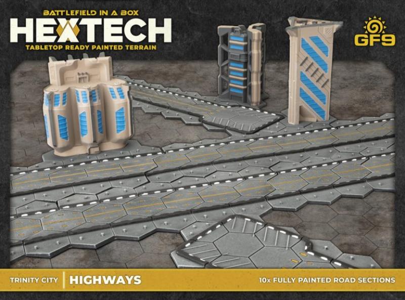 Hextech Tabletop Ready Painted Terrain: Trinity City - Highways