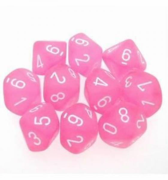 D10 Set (10): Frosted Pink/White