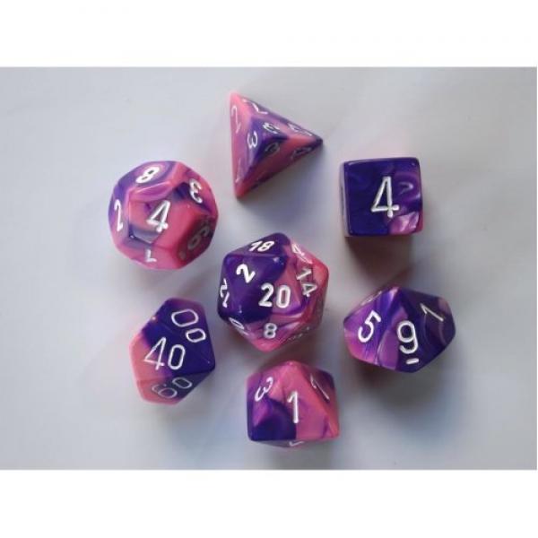 Poly Dice Set (7): Gemini Pink/Purple/White