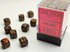 12mm D6 Dice Block (36): Scarab Blue Blood/Gold
