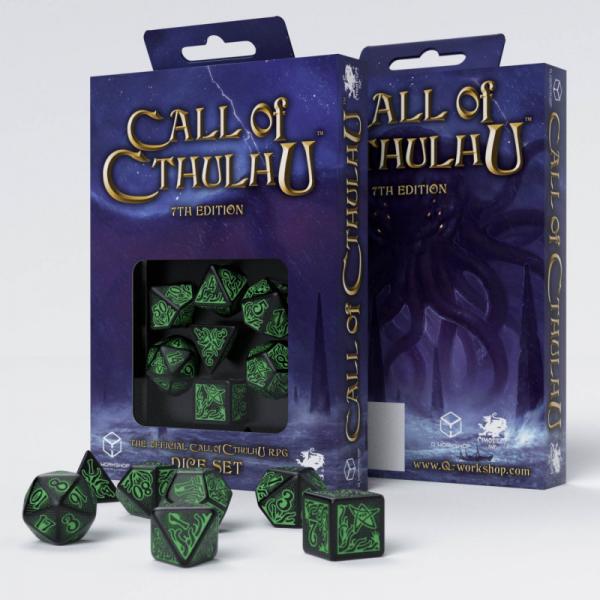 Call of Cthulhu 7th edition Black & Green Dice set